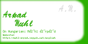 arpad muhl business card
